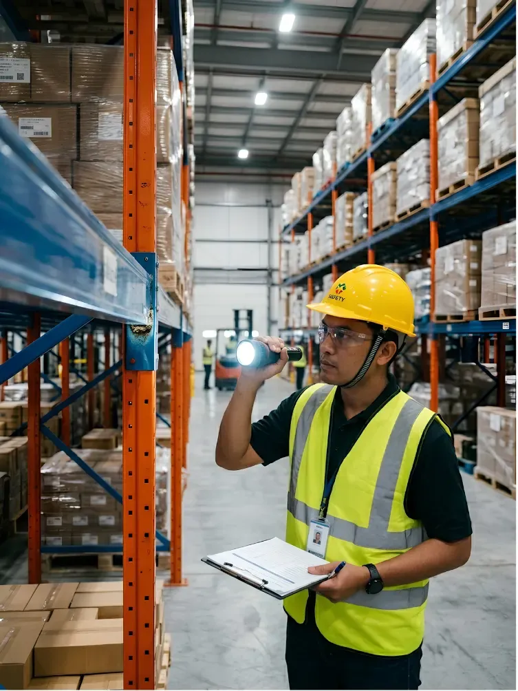 Inspeksi dan audit keamanan rack gudang Indo Rack