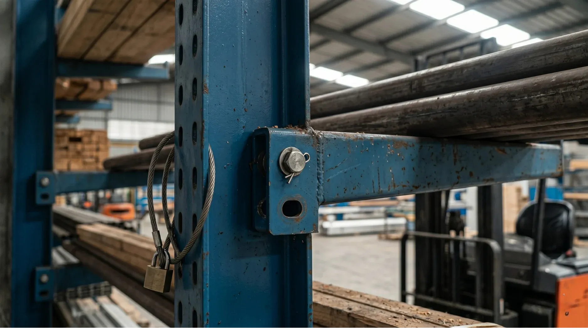 Heavy duty structural columns and adjustable arm connections