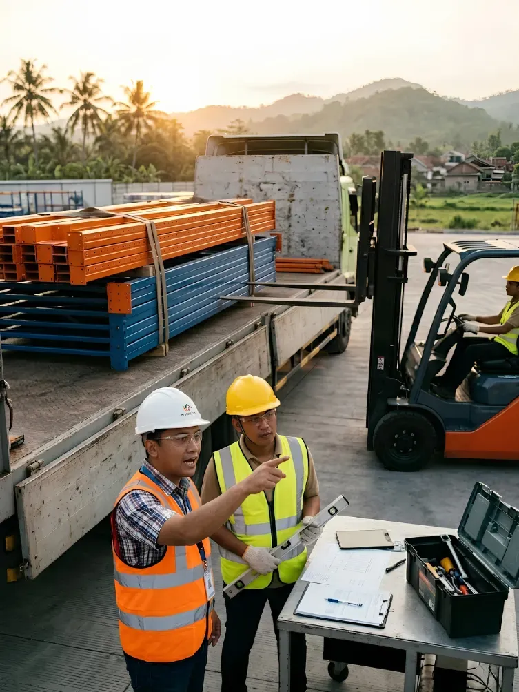 Layanan pengiriman dan logistik rack Indo Rack