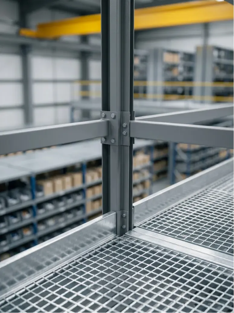 Hot dip galvanized steel grating panels used for safe industrial walkway steps